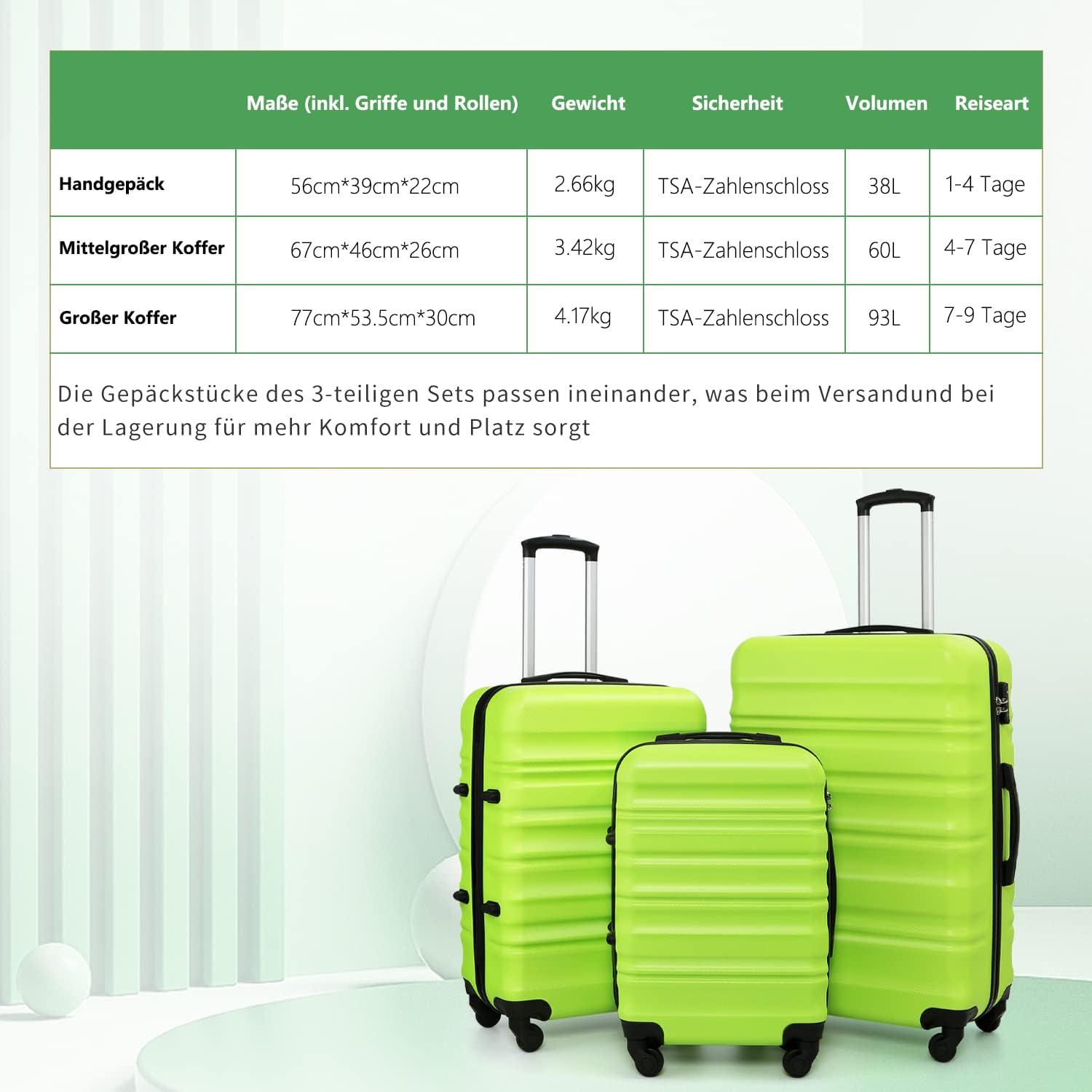 COOLIFE Hartschalen-Koffer Trolley Kirschblüte Pulver TSA 4 Rollen 76cm