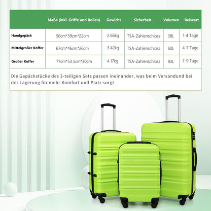 COOLIFE Hartschalen-Koffer Trolley Kirschblüte Pulver TSA 4 Rollen 76cm