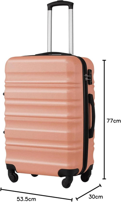 COOLIFE Hartschalen-Koffer Trolley Rollkoffer TSA-Schloss 4 Rollen Kirschblüte Großer Koffer