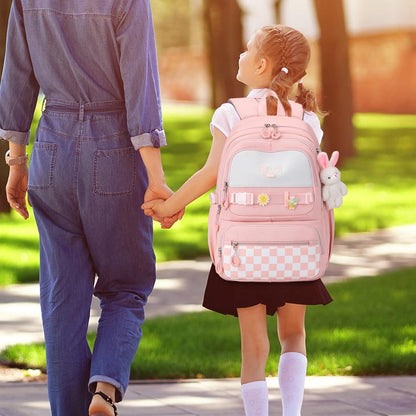 JANSBEN Schulranzen Mädchen Teenager Rucksack Rosa