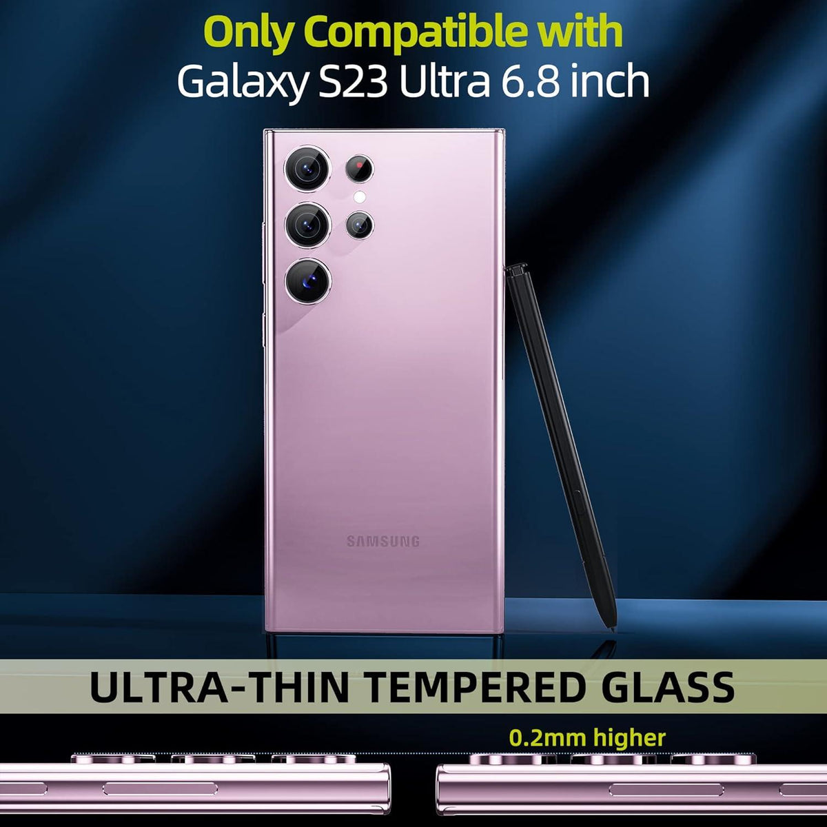 Kameraschutz Samsung Galaxy S23 Ultra Gehärtetes Glas Schutzfolie Lila