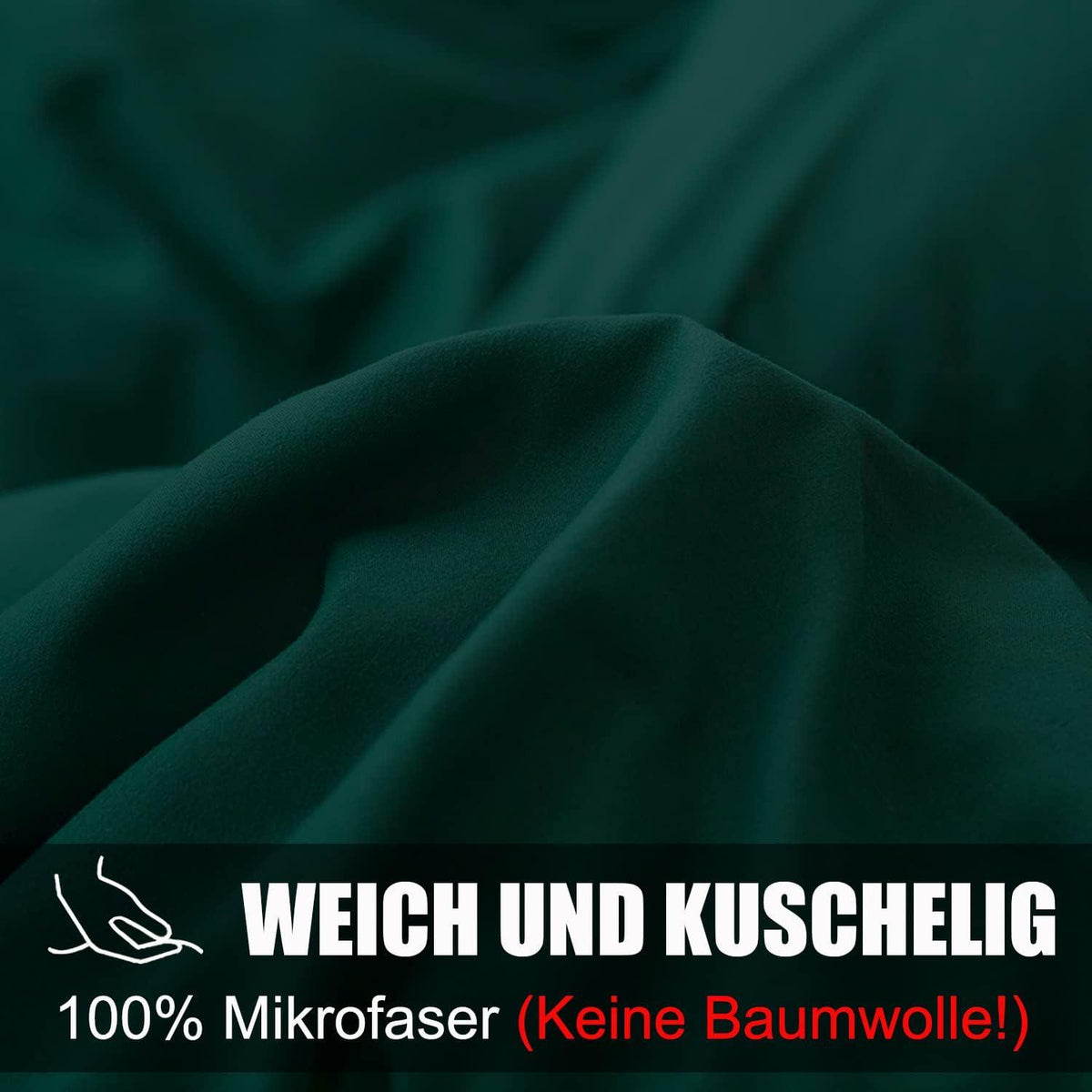 Soifox Bettwäsche 200x220 Grün Mikrofaser bügelfrei