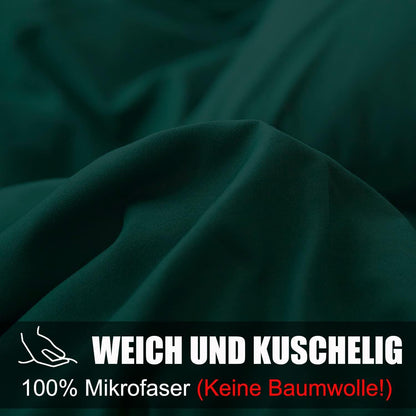 Soifox Bettwäsche 200x220 Grün Mikrofaser bügelfrei