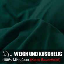 Grüne Bettwäsche 155x220 Mikrofaser-Set mit Reißverschluss