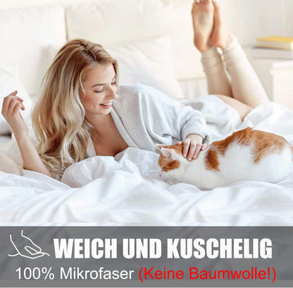 Soifox Bettwäsche 200x200 Weiß Mikrofaser bügelfrei