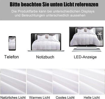 Soifox Bettwäsche 200x220 Weiß Mikrofaser bügelfrei Kissenbezug 2er Set