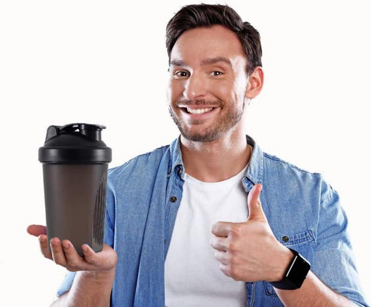 Protein Shaker Flasche 400ml Auslaufsicher BPA Frei Whey Shaker Schwarz Weiß 2er