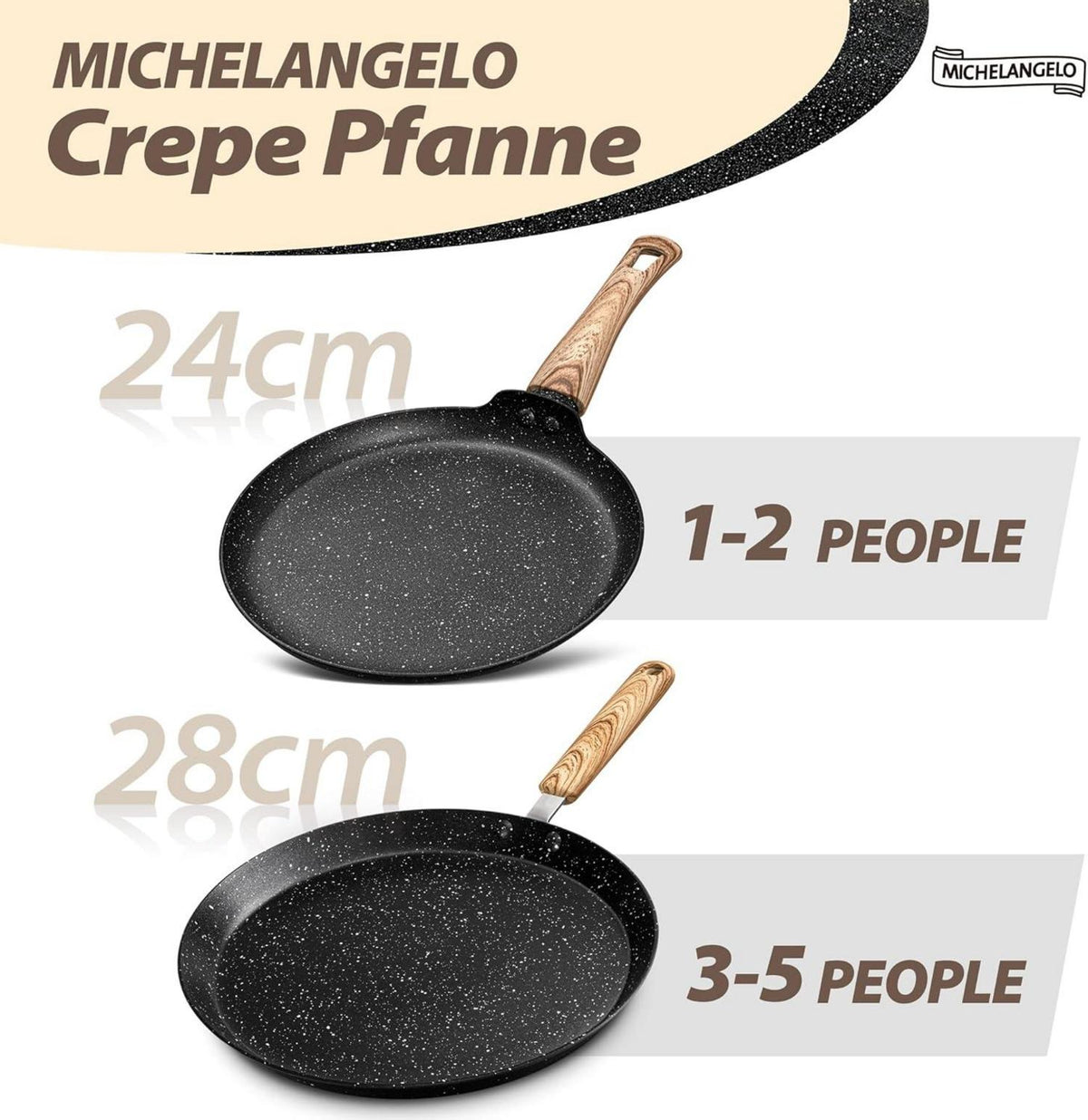 Crepe Pfanne 28cm Antihaftbeschichtet Pfanne für Induktion