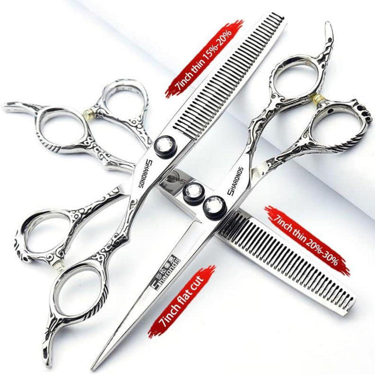 7 Zoll Friseurschere 440C Stahl Set – Professionelle Haarschneideschere