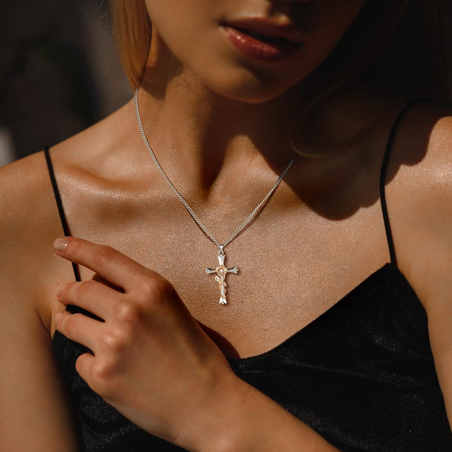 Kreuz Kette Halskette für Frauen Religiöser Glaube Anhänger Geschenke