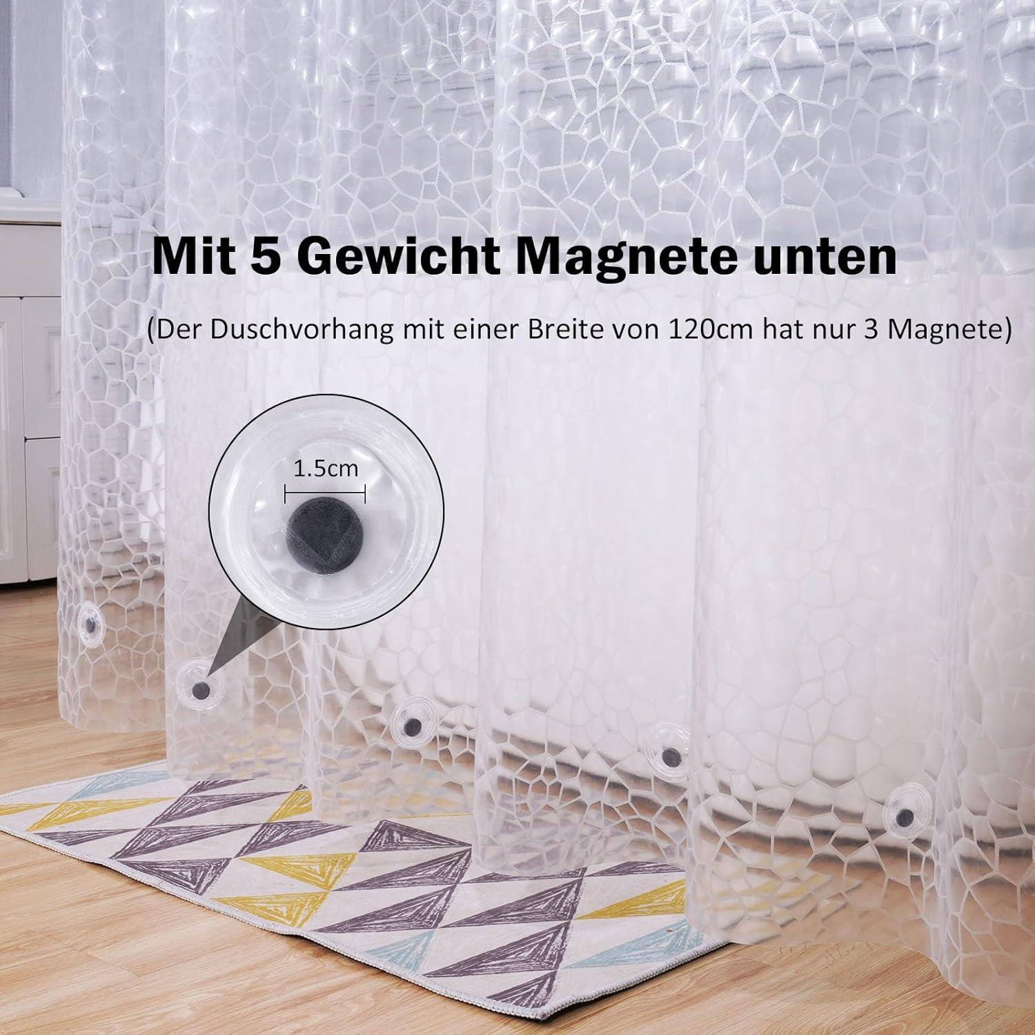 Duschvorhang Transparent mit 5