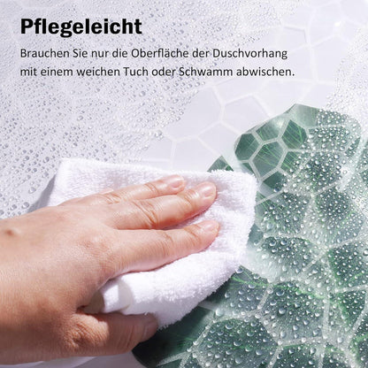 Duschvorhang 180x180cm Transparent mit 5 Magnete Anti-schimmel 3D