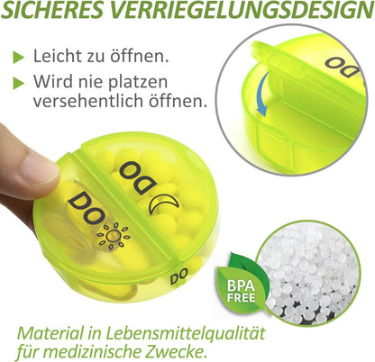 Pillendose 7 Tage Tablettenbox 14 Fächer Reise Organizer Vitamin