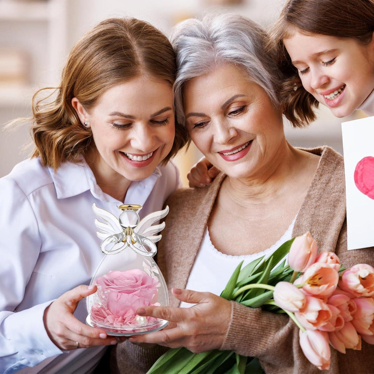 Ewige Rose im Engel: Konservierte Blume als Geschenk für Frauen