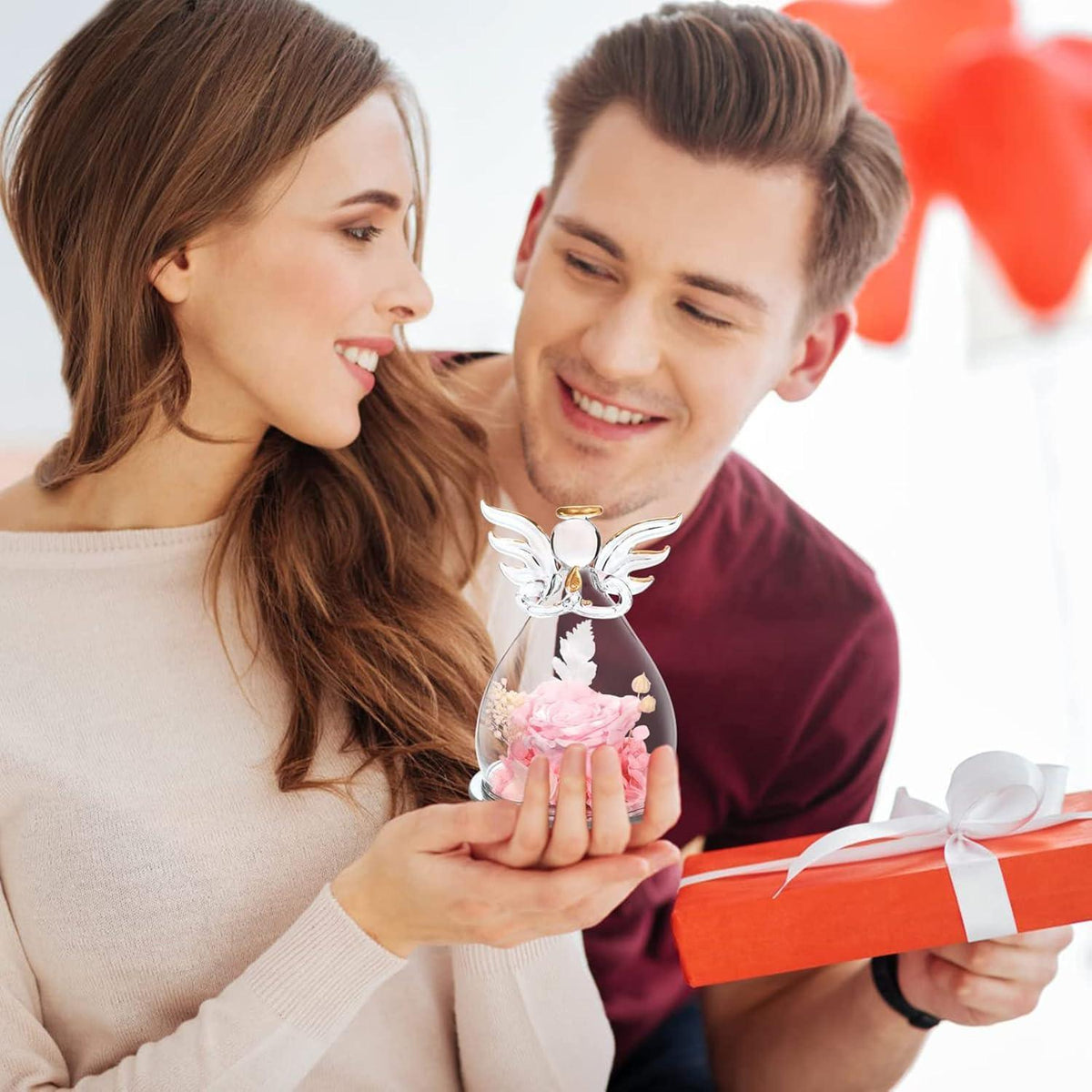 Ewige Rose im Engel: Konservierte Blume als Geschenk für Frauen