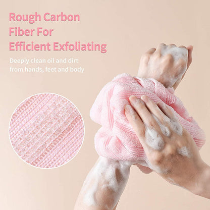 2er Pack Rückenschrubber Peelinghandschuh Luffa Schwamm Duschschwamm - Pink