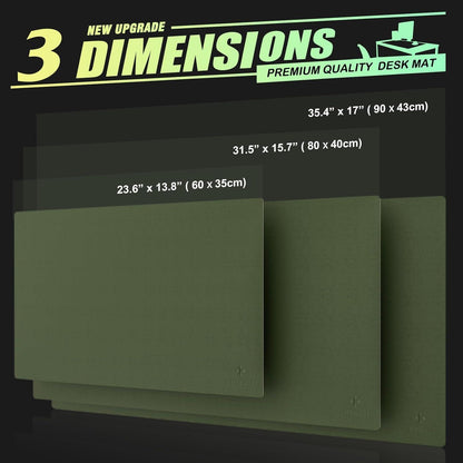 Schreibtischunterlage PVC 80x40cm wasserdicht doppelseitig Dunkelgrün/Grau