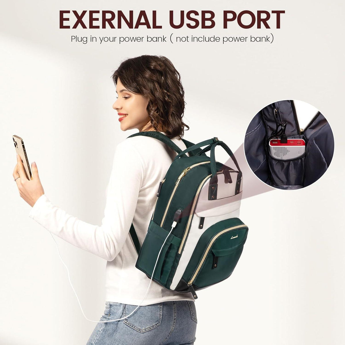 Damen Rucksack Laptop Schulrucksack 15,6 Zoll Wasserdicht