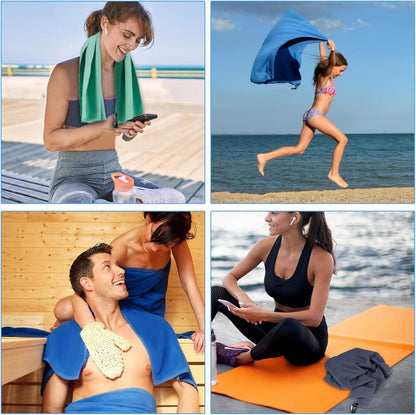 Mikrofaser Handtuch Set Schnelltrocknend Strandtuch XXL Blau