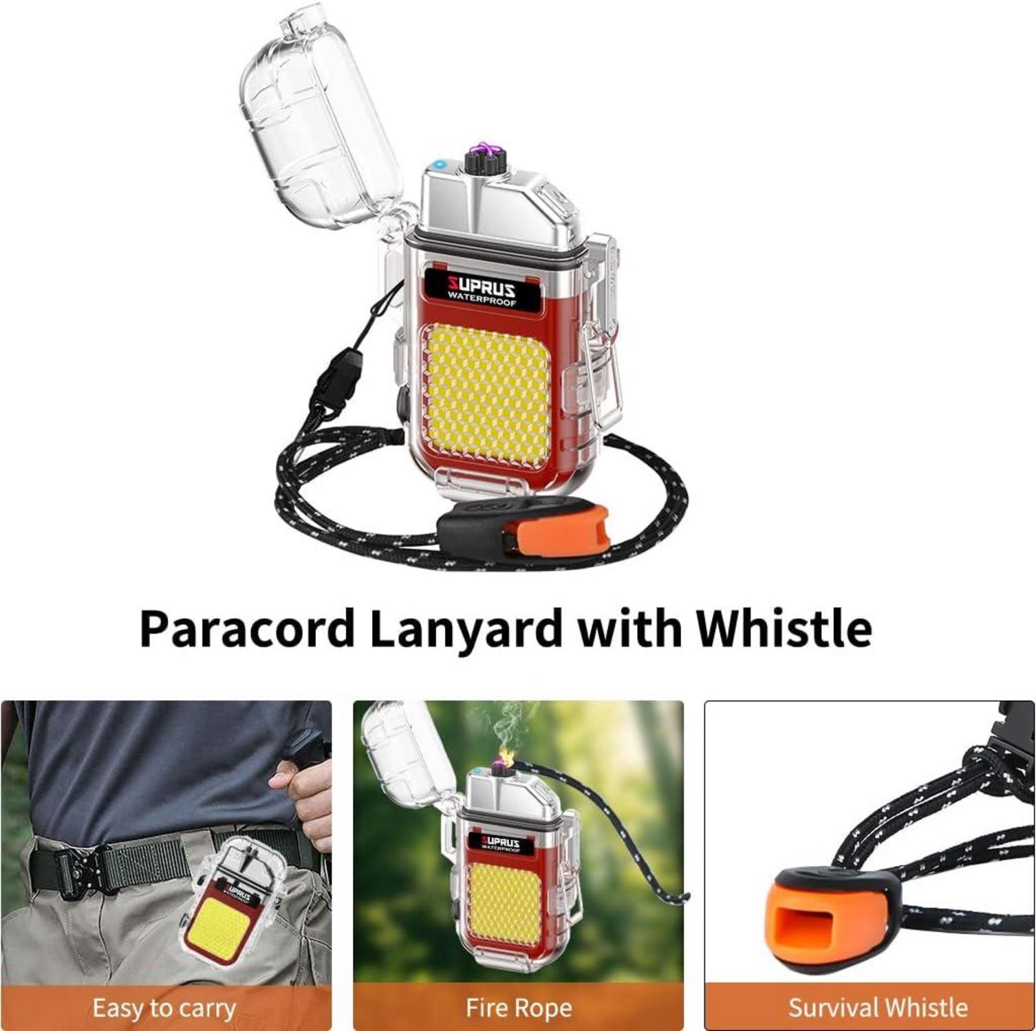 Wasserdichtes Leuchtfeuerzeug 3 Modi Taschenlampe Winddicht