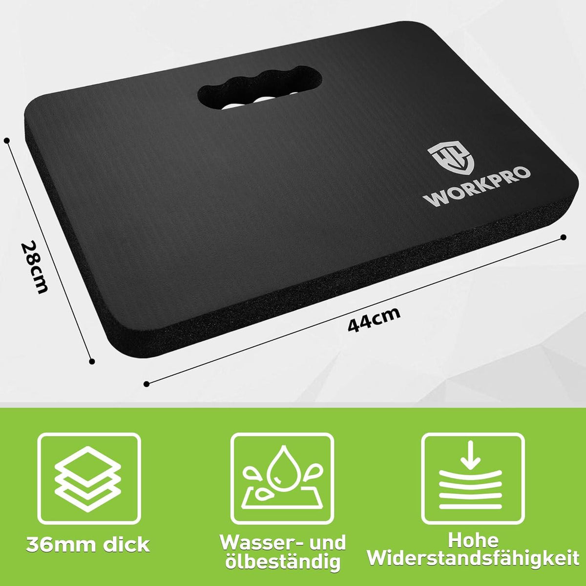 WORKPRO Kniekissen extra dick wasserdicht 28cm x 44cm mit Griff