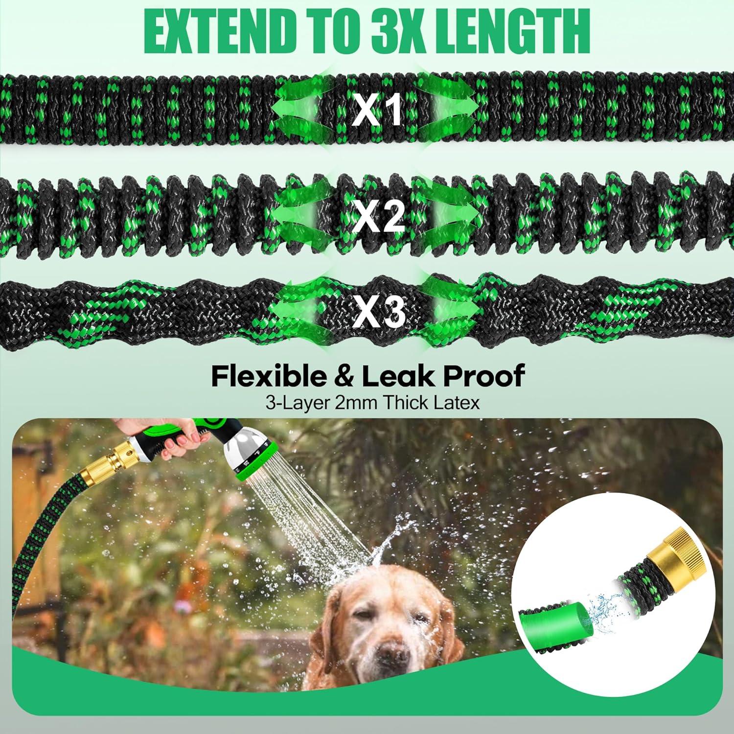 Flexibler Gartenschlauch 45,5m 3-lagiger Latex knickfrei