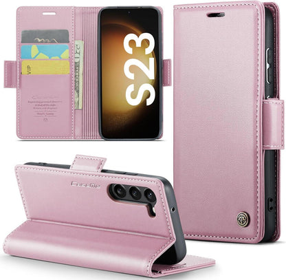 Samsung Galaxy S23 5G Flip Case RFID Schutzhülle Rosa Gold