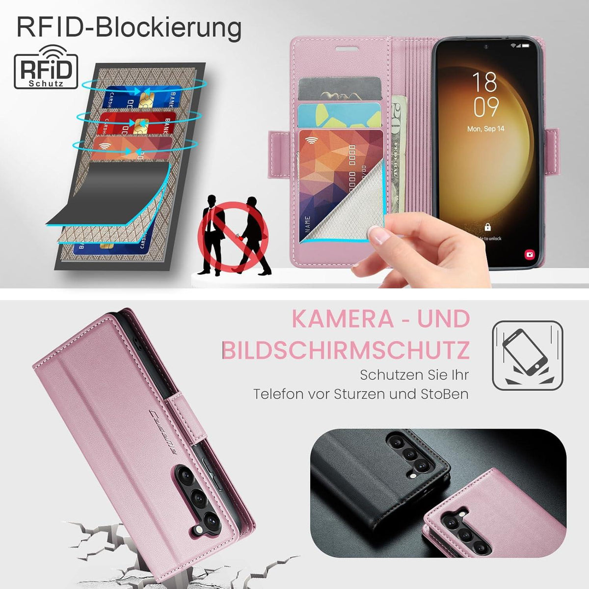 Samsung Galaxy S23 5G Handyhülle Premium Leder Klapphülle