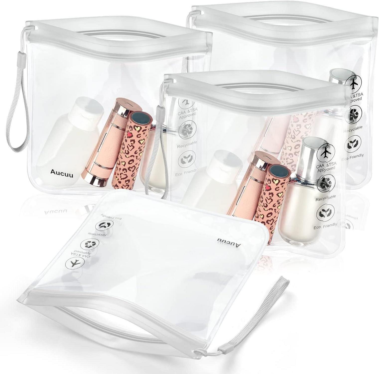 Aucuu 1L Flugzeug Beutel Flüssigkeiten Transparente Kulturtasche 20x20cm