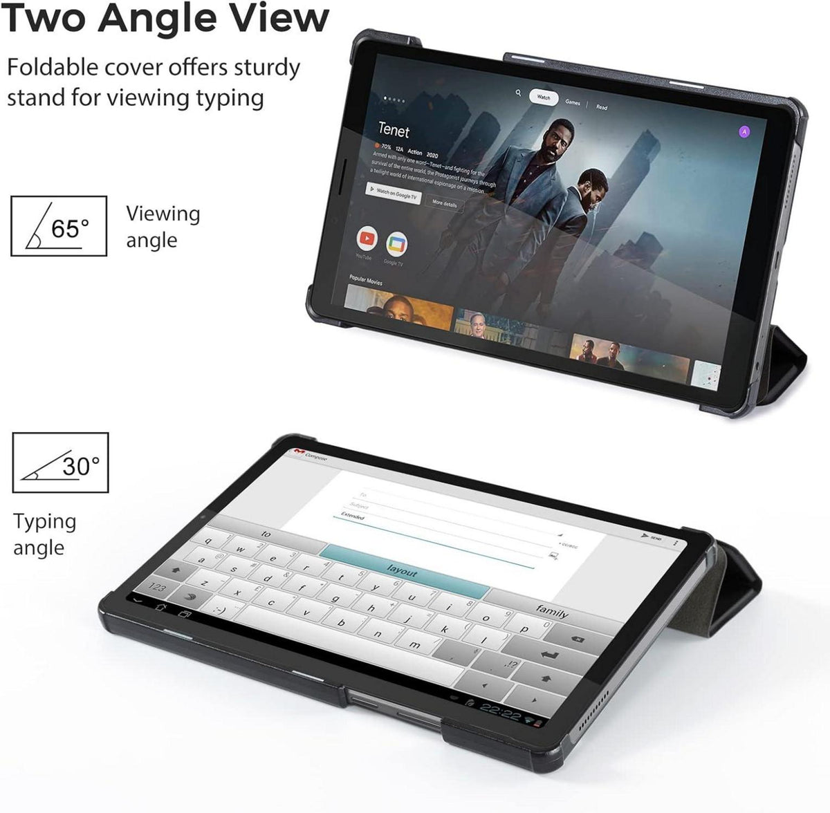 PU-Leder Schutzhülle Lenovo Tab M9-9 Zoll 2023 Schwarz