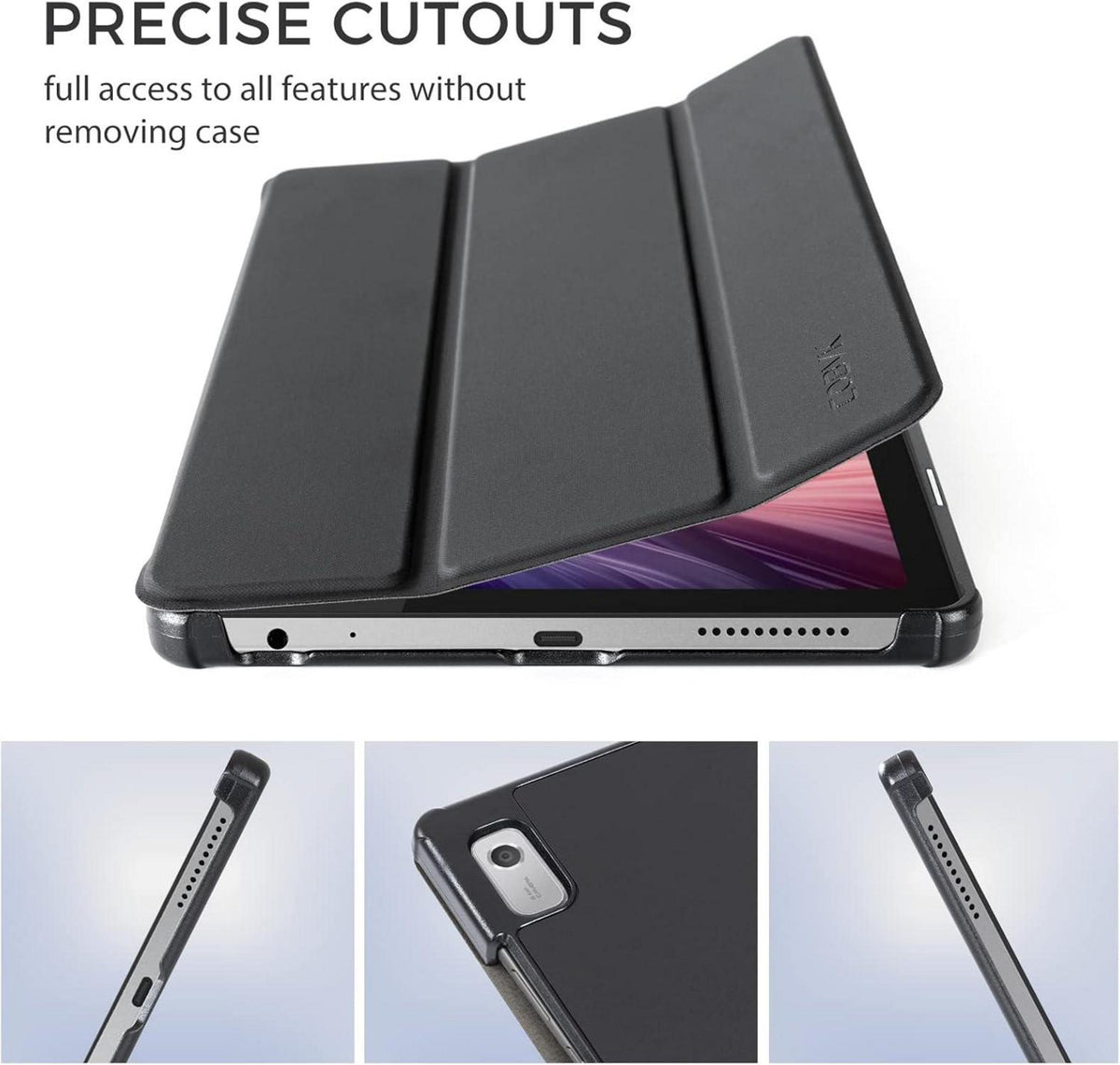 PU-Leder Hülle für Lenovo Tab M9 9 Zoll 2023 - Schwarz Auto Schlaf/Wach