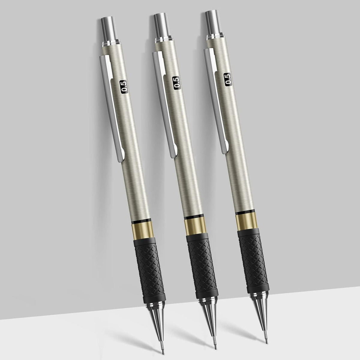 Druckbleistift Set 0,5 mm Metall mit 360 HB-Minen und Radiergummis
