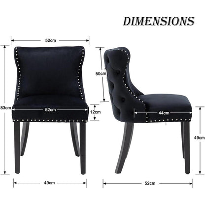 Samt Esszimmerstühle 4er Set Schwarz – Gepolstert & Modern