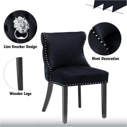 Samt Esszimmerstühle 4er Set Schwarz – Gepolstert & Modern