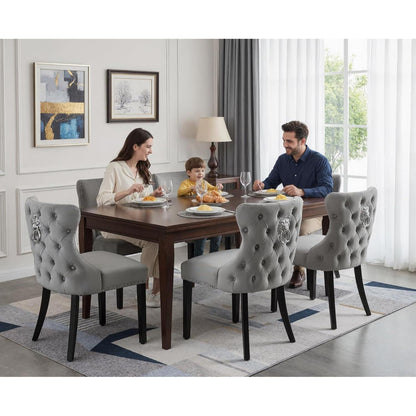 Samt Esszimmerstühle 2er Set Grau – Gepolstert & Modern