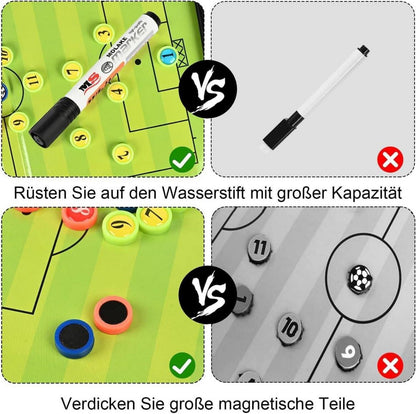Maxee Fußball Taktiktafel Trainermappe mit Magneten und Zubehör