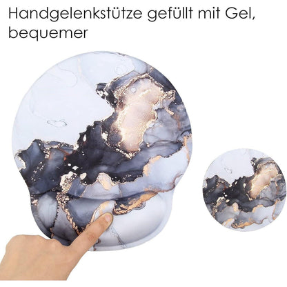 Ergonomisches Mauspad mit Handauflage & Gelkissen (Marmor 2)