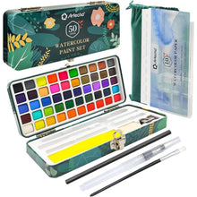 Artecho Aquarellfarben Set 50 Farben Tragbarer Box inkl. 4