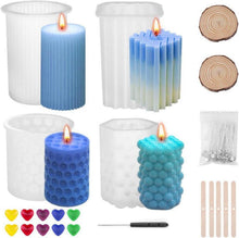 DIY Kerzen Gießformen Set mit Kerzendochten und 10 Kerzenwachs Farben