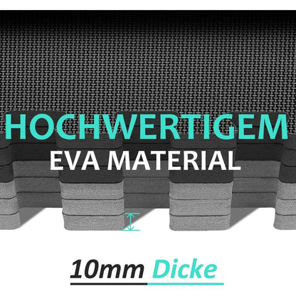 Fitness Bodenschutzmatte Set 48-teilig 4.41 Qm Schwarz Grau