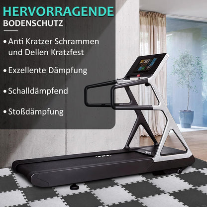 Bodenschutzmatte Fitness Set 48 Puzzlematten Eva rutschfest Schwarz & Grau
