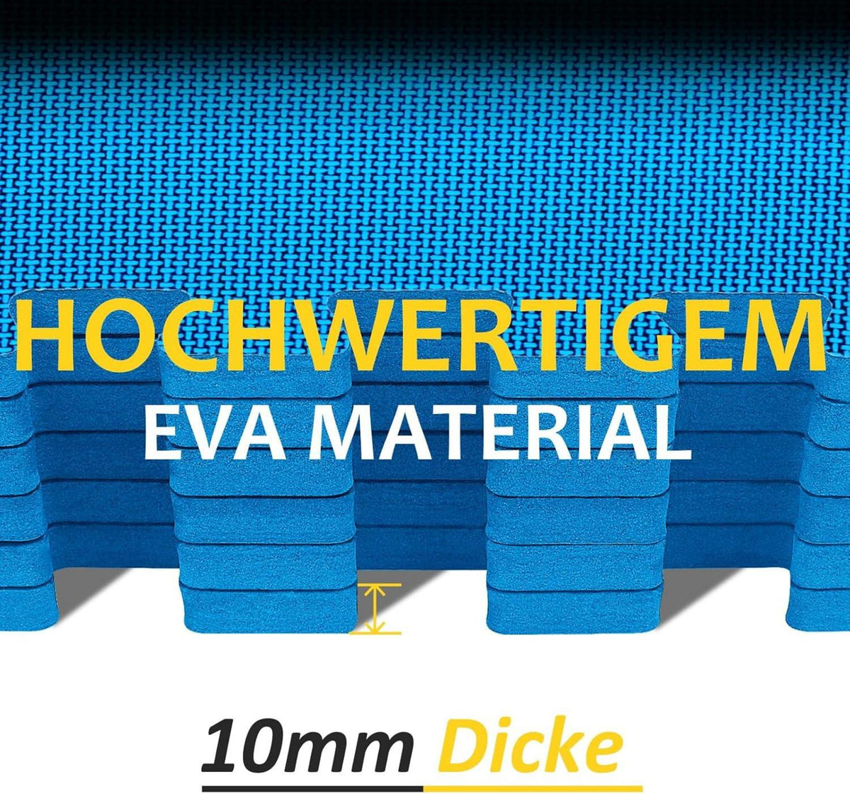 Fitness Bodenschutzmatte Set 24 Puzzlematte 2.22 Qm rutschfest Blau