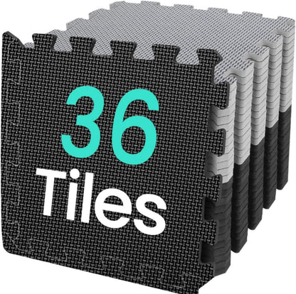Fitness Bodenschutzmatte Set 31x31cm rutschfest schwarz grau
