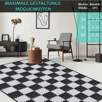 Fitness Bodenschutzmatte Set 36 Matten Puzzlematte Eva rutschfest 3.31 Qm