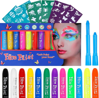 12 Farben Faschingsschminke Kinderschminke Halloween Karneval