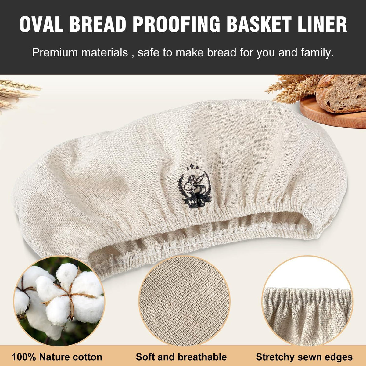 Gärkorb Banneton oval 25cm Natürliches Rattan Brotbackset_Walfos