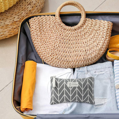 Aucuu Kosmetiktasche Segeltuch 4er Set Reise Kulturbeutel Makeup Tasche mit Reißverschluss