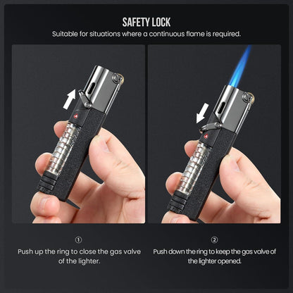 Ultraray Sturmfeuerzeug Jetflamme (2er Set) Nachfüllbar Transparentes Gastankdesign