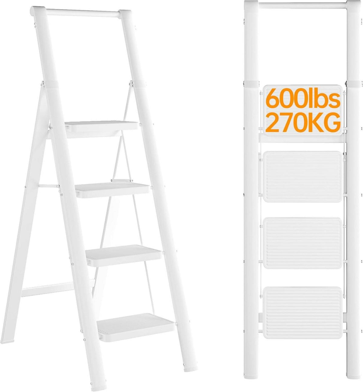 4-Stufen Trittleiter klappbar mit Handlauf rutschfest multifunktional