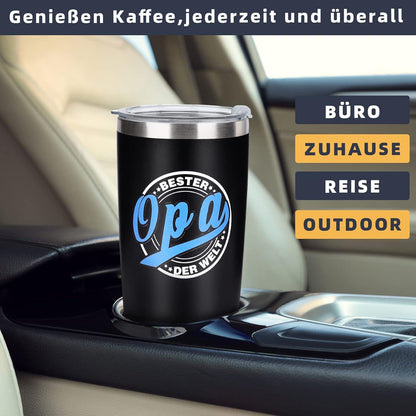 Opa Geschenk Tasse 600ml Edelstahl Thermobecher lustiger Spruch